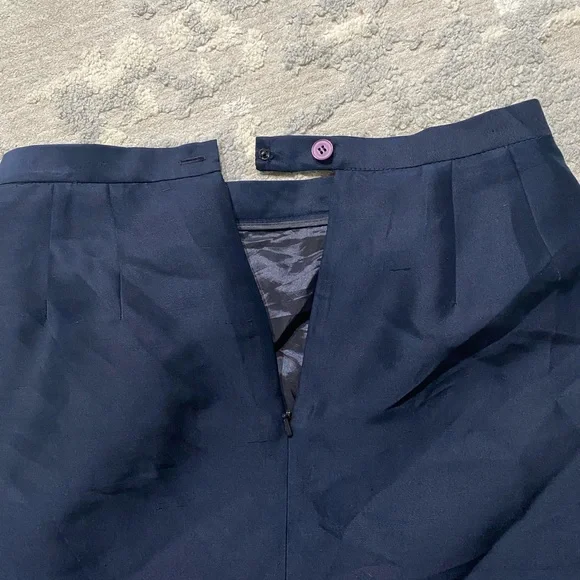 Josephine Chaus Navy Blue Size 10 Skirt With Zipper Pencil Knee Lenght - Picture 5 of 6